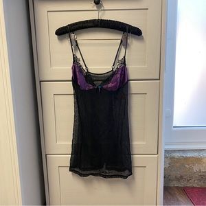 NWOT Chemise with lace and purple detailing